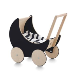Holz-Kinderwagen (schwarz) – Bild 3