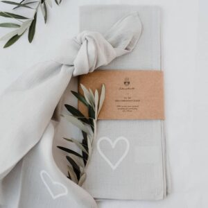 Geschirrtücher "Herz" aus Leinen (2er-Set) – Bild 2