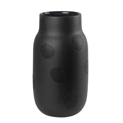 Handgefertigte Perlenvase (groß, schwarz)