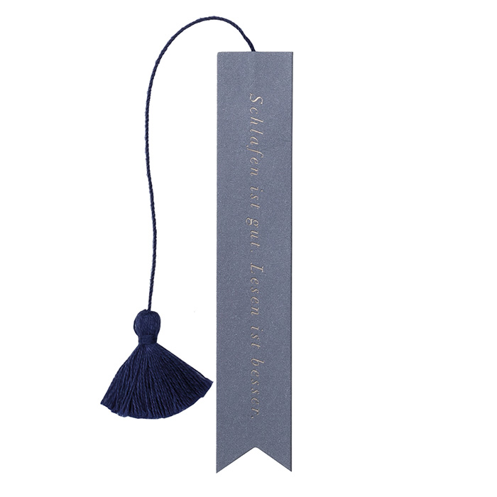 f_0015619 Troddel-Lesezeichen "Schlafen ist gut. Lesen ist besser." – Bild 1