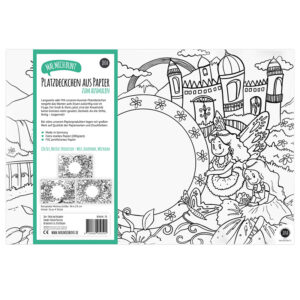 Platzdeckchen "Motiv-Mix I" zum Ausmalen (Bauernhof, Prinzessin & Weltall) – Bild 2