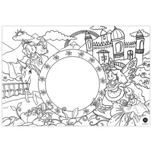 Platzdeckchen "Motiv-Mix I" zum Ausmalen (Bauernhof, Prinzessin & Weltall) – Bild 3