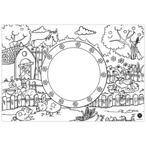 Platzdeckchen "Motiv-Mix I" zum Ausmalen (Bauernhof, Prinzessin & Weltall) – Bild 4
