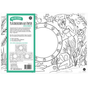 Platzdeckchen "Motiv-Mix II" zum Ausmalen (Meerjungfrau, Zoo & Piraten) – Bild 2