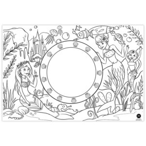 Platzdeckchen "Motiv-Mix II" zum Ausmalen (Meerjungfrau, Zoo & Piraten) – Bild 3