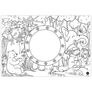 Platzdeckchen "Motiv-Mix II" zum Ausmalen (Meerjungfrau, Zoo & Piraten) – Bild 4