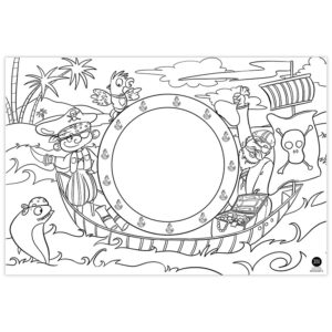 Platzdeckchen "Motiv-Mix II" zum Ausmalen (Meerjungfrau, Zoo & Piraten) – Bild 5