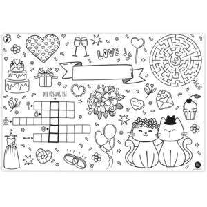 Platzsets "Hochzeit" zum Ausmalen