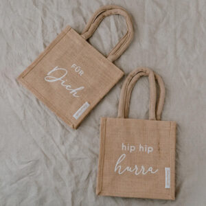 Mini-Jutetasche "Für dich" & "Hip Hip Hurra" – Bild 2