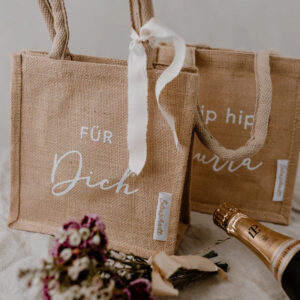 Mini-Jutetasche "Für dich" & "Hip Hip Hurra"
