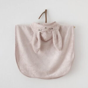 Kinderponcho mit Hasenohren von Bamboom (0-2 Jahre, pink) – Bild 3