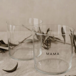 Trinkgläser "Mama & Mini" (2er-Set, schwarz) – Bild 2