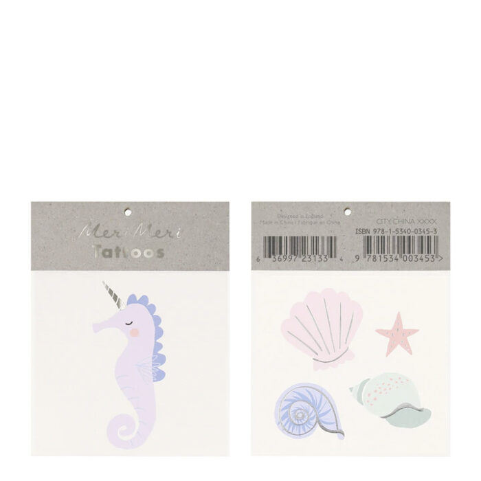 "Seepferdchen & Muschel"-Tattoos von Meri Meri – Bild 1