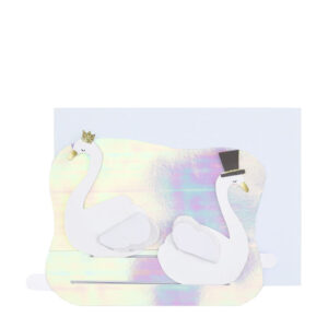 Interaktive Glückwunschkarte zur Hochzeit "Schwan" von Meri Meri