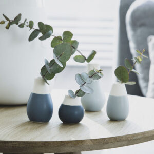 Mini-Pastellvasen, blau (4er-Set)