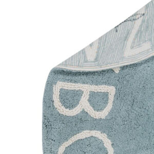 Waschbarer Rund-Teppich "ABC" (Vintage Blau-natürlich) – Bild 3