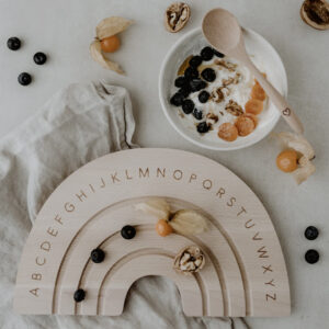 Frühstücksbrettchen Regenbogen "ABC" – Bild 2