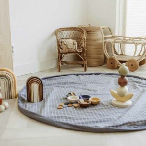 2 in 1 Toy Storage Bag "Grid Blue" – Bild 10