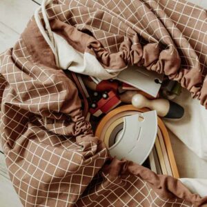 2 in 1 Toy Storage Bag "Grid Brown" – Bild 3
