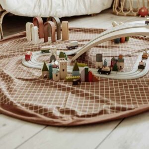 2 in 1 Toy Storage Bag "Grid Brown" – Bild 2