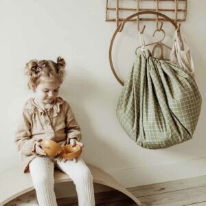 2 in 1 Toy Storage Bag "Grid Green"