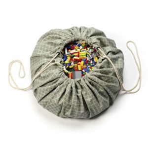 2 in 1 Toy Storage Bag "Grid Green" – Bild 6