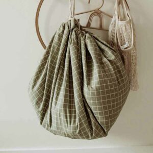 2 in 1 Toy Storage Bag "Grid Green" – Bild 2