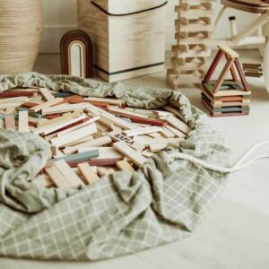 2 in 1 Toy Storage Bag "Grid Green" – Bild 3