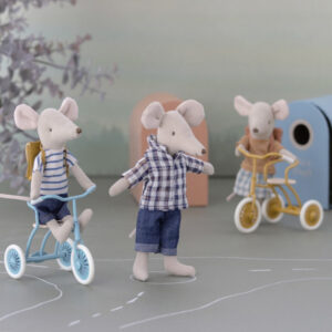Dreiradmaus, Großer Bruder mit Tasche (H 13 cm)