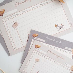 Stundenpläne aus Holzschliffpappe (4er-Set) – Bild 2