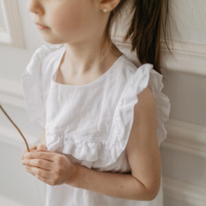 Leinenkleid mit Rüschen