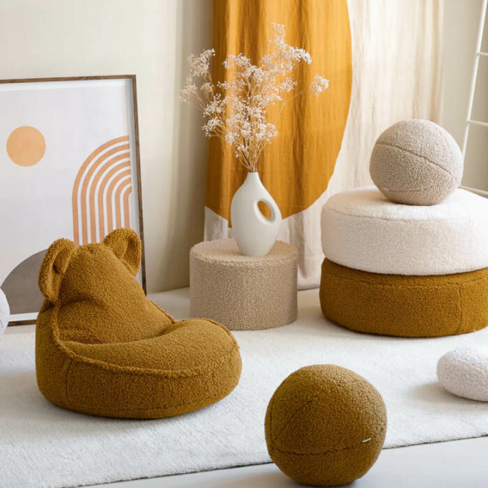 Bären-Sitzsack aus Plüsch-Teddystoff – Bild 4