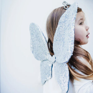 Glitzernde Pailletten-Flügel (silber)