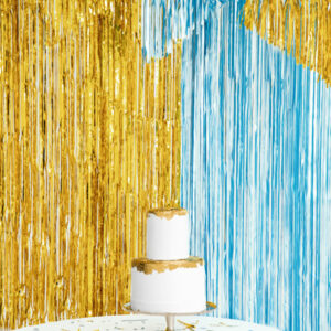 Party-Vorhang (metallisch blau) – Bild 2