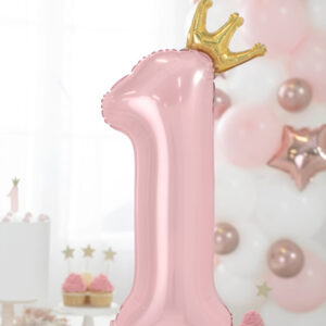 Stehender Folienballon mit Ziffer (1-9, hellrosa) – Bild 20