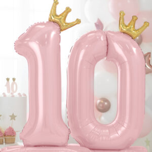 Stehender Folienballon mit Ziffer (1-9, hellrosa)