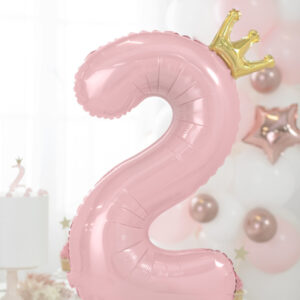 Stehender Folienballon mit Ziffer (1-9, hellrosa) – Bild 17