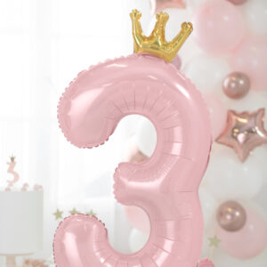 Stehender Folienballon mit Ziffer (1-9, hellrosa) – Bild 15