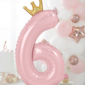 Stehender Folienballon mit Ziffer (1-9, hellrosa) – Bild 9