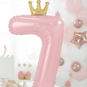 Stehender Folienballon mit Ziffer (1-9, hellrosa) – Bild 7