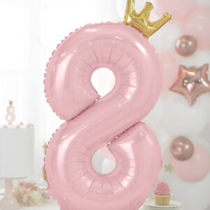 Stehender Folienballon mit Ziffer (1-9, hellrosa) – Bild 5