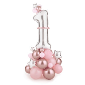 Ballon Bouquet Ziffer "1" (rosa)