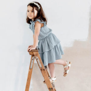 Musselinkleid mit Rüschenkragen (salbei) – Bild 3