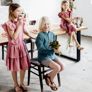 Musselinkleid mit Rüschenkragen (salbei) – Bild 5