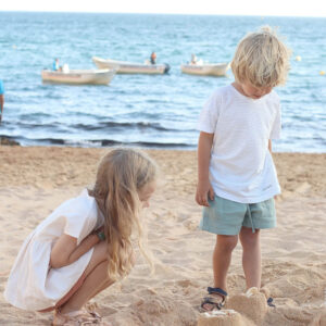 Musselinshorts (salbeigrün)