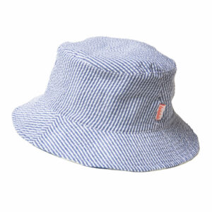 Wende-Sonnenhut "Retro Check" (blau-weiss) – Bild 3