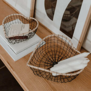 Drahtkörbe "Herz" (2er-Set)