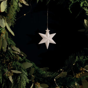Porzellanstern Aufhänger "Silberstern" – Bild 2