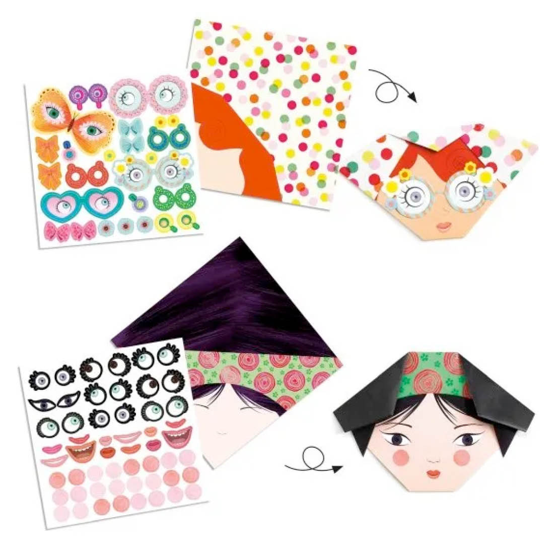 f4k_djeco_moulin_roty_februar19 Origami-Set "Lustige Gesichter" – Bild 5