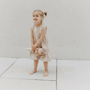 Frottee Kleid "Flowers" (dusty rose)